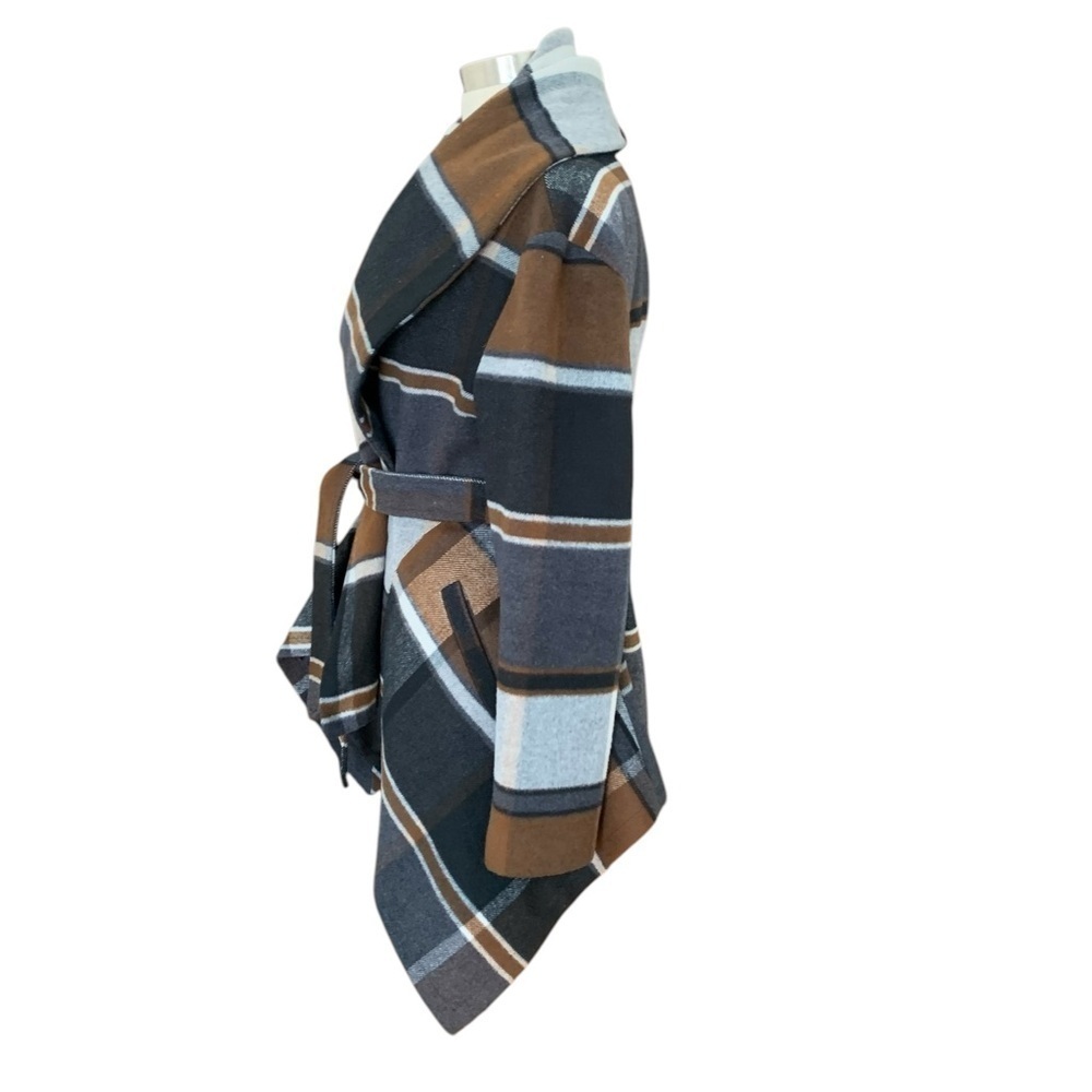 Shawl collar belt tie jacket coat - Picture 3 of 8